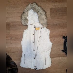 Prince & Fox Puffer Vest with Faux Fur Hood